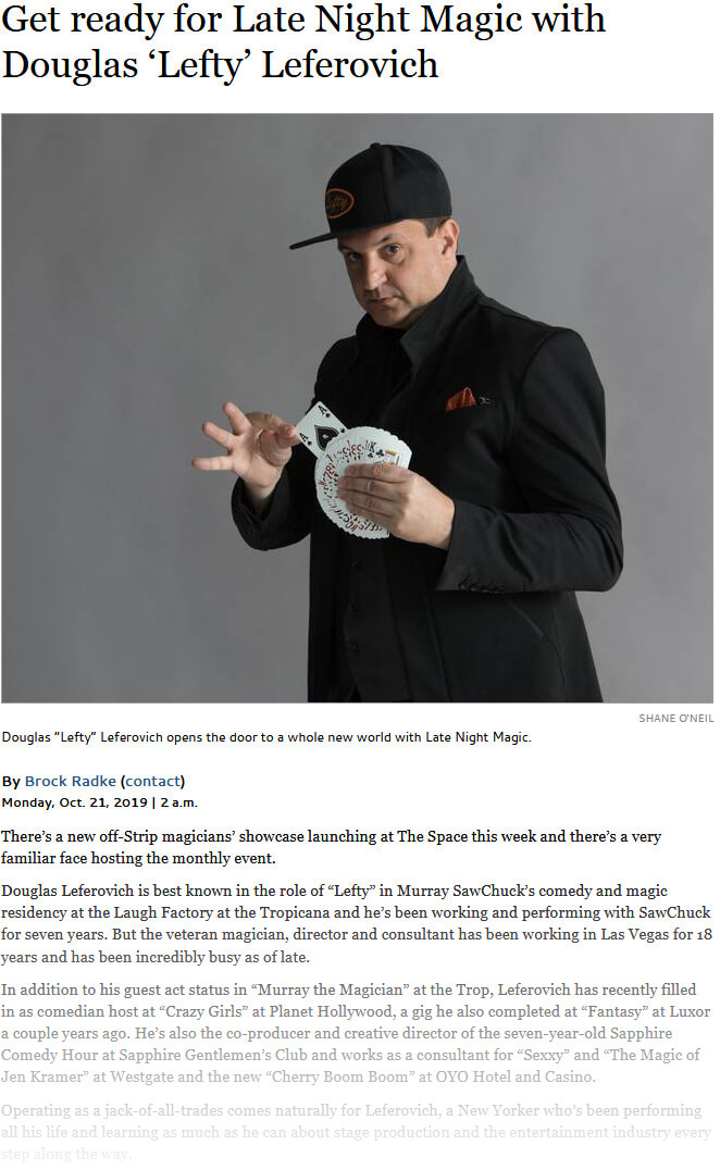 Get ready for Late Night Magic with Douglas ‘Lefty’ Leferovich